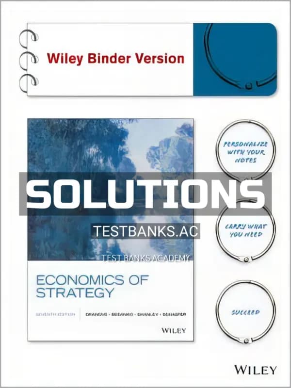 Solutions Manual for Economics of Strategy 7th Edition by Dranove cover