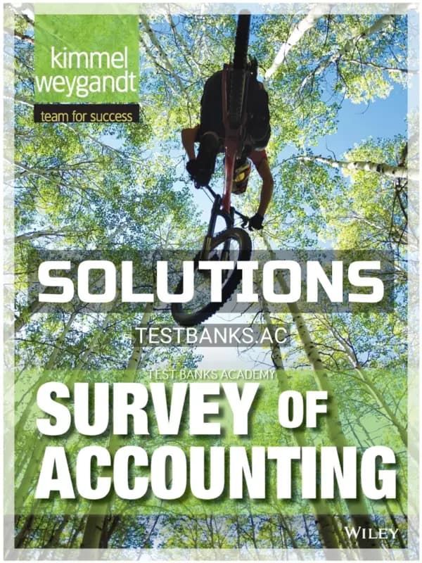 Solutions Manual for Survey of Accounting 1st Edition by Kimmel cover