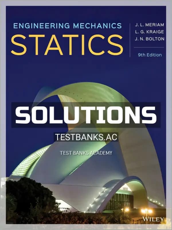 Solutions Manual for Engineering Mechanics Statics 9th Edition by Meriam cover