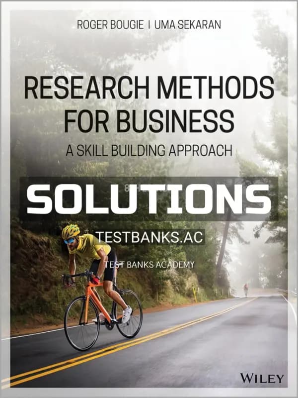 Solutions Manual for Research Methods For Business A Skill Building Approach 8th Edition by Sekaran cover