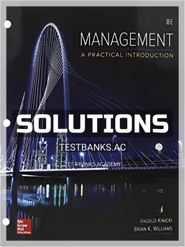 Solutions Manual for Management 8th Edition by Kinicki cover