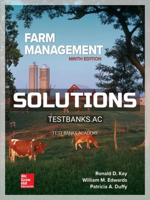 Solutions Manual for Farm Management 9th Edition by Kay cover