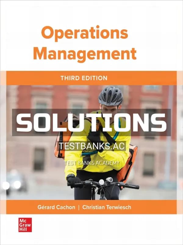 Solutions Manual for Operations Management 3rd Edition by Cachon cover