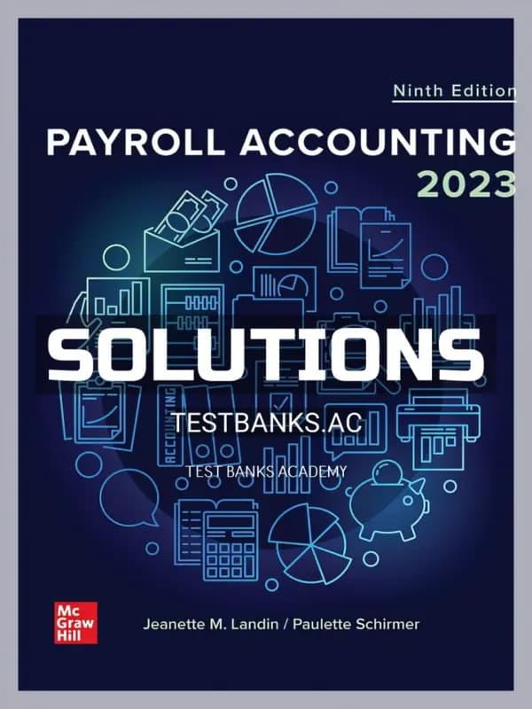 Solutions Manual for Payroll Accounting 2023 9th Edition by Landin cover