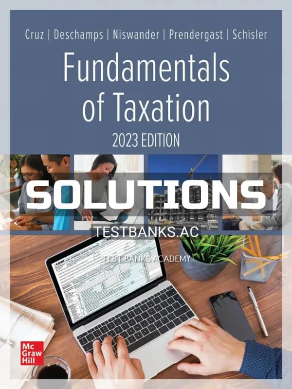 Solutions Manual for Fundamentals of Taxation 2023 16th Edition by Cruz cover