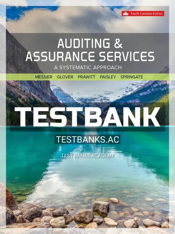 Test Bank for Auditing & Assurance Services 4th CA Edition by Messier cover