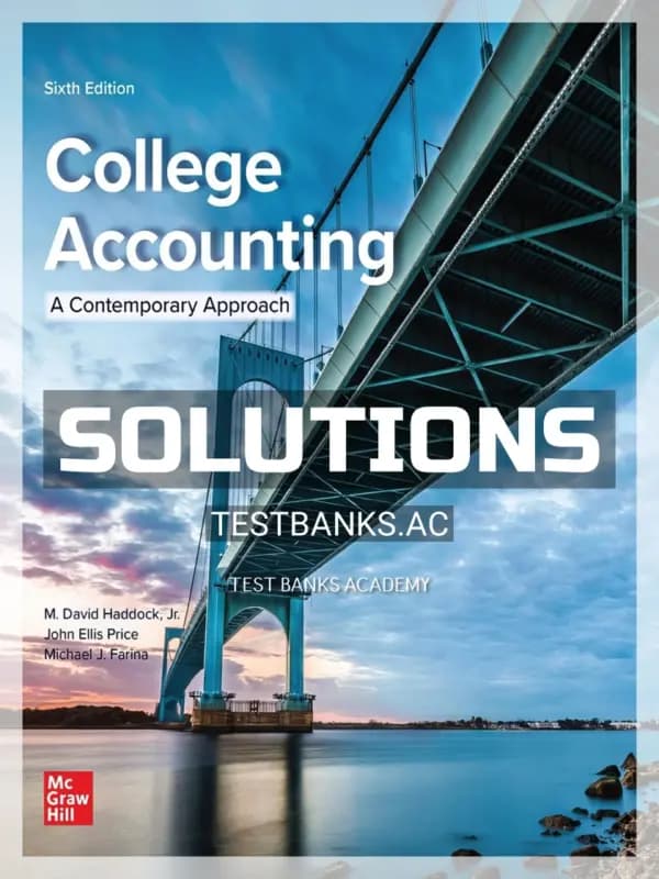 Solutions Manual for College Accounting 6th Edition by Haddock cover