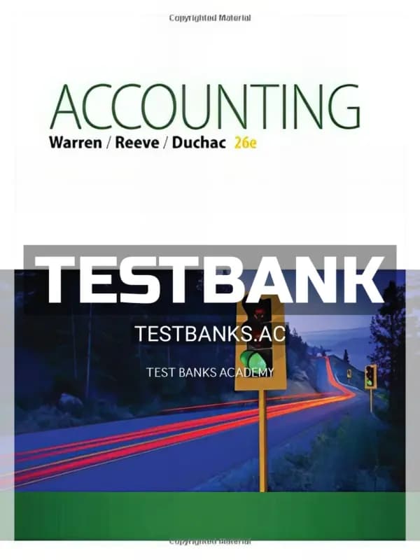 Test Bank for Accounting 26th Edition by Warren cover