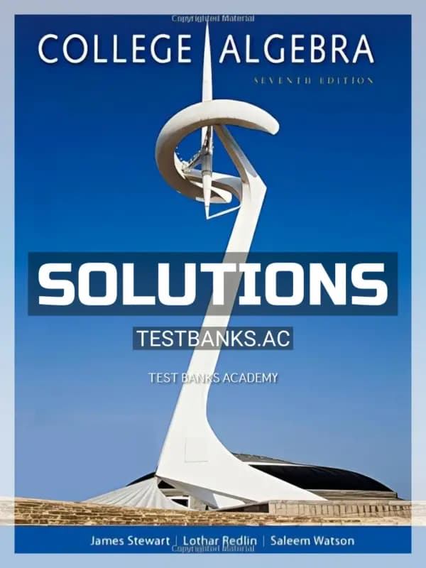Solutions Manual for College Algebra 7th Edition by Stewart cover