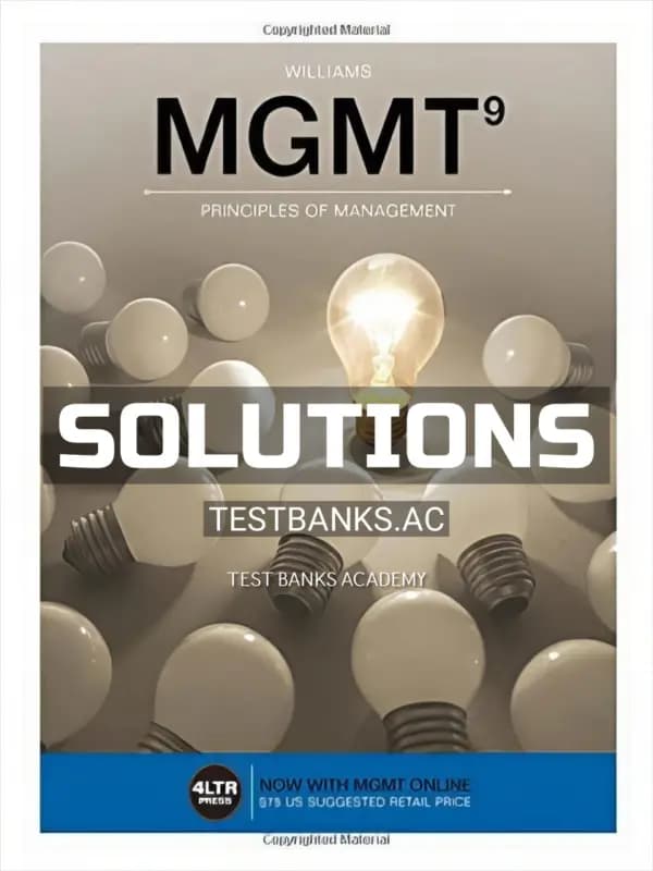 Solutions Manual for MGMT 9th Edition by Williams cover