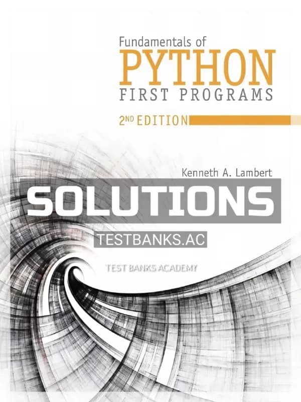 Solutions Manual for Fundamentals of Python First Programs 2nd Edition by Lambert cover