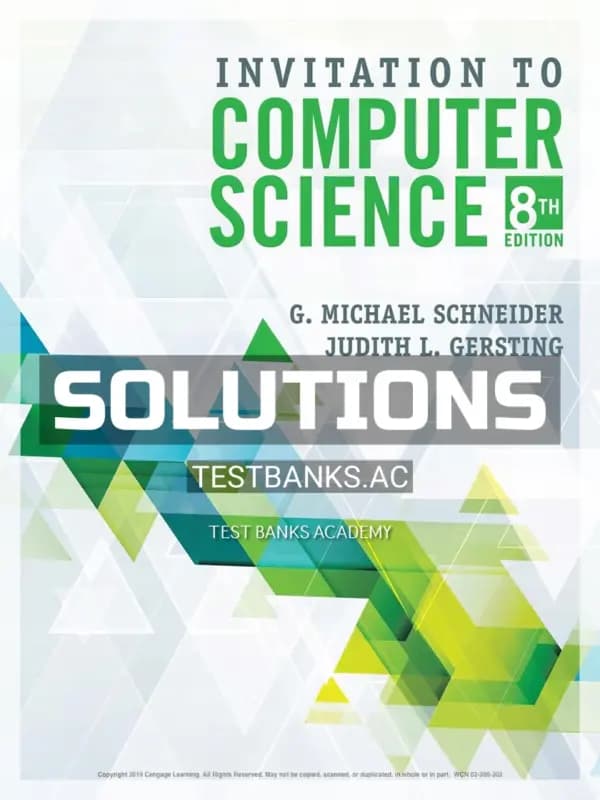 Solutions Manual for Invitation to Computer Science 8th Edition by Schneider cover