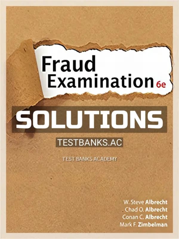 Solutions Manual for Fraud Examination 6th Edition by Albrecht cover