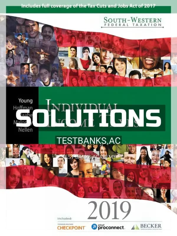Solutions Manual for South Western Federal Taxation 2019 Individual Income Taxes 42nd Edition by Young cover