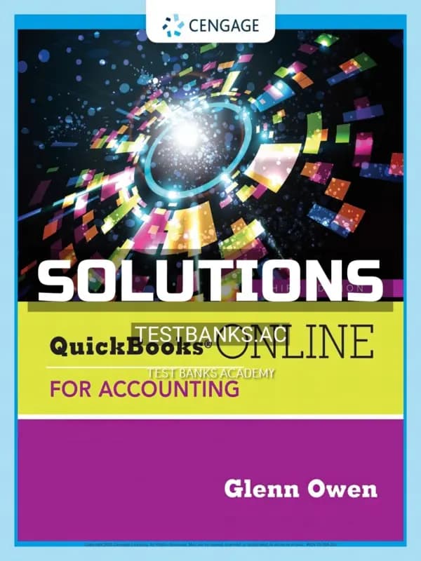 Solutions Manual for Using QuickBooks Online for Accounting 3rd Edition by Owen cover