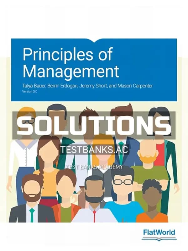 Solutions Manual for Principles of Management Version 3 0 3rd Edition by Bauer cover