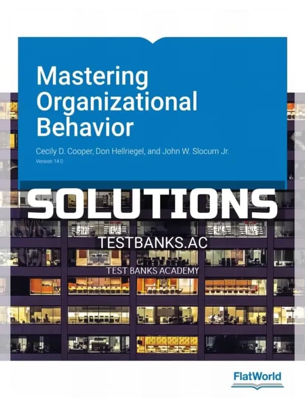 Solutions Manual for Mastering Organizational Behavior Version 14 0 14th Edition by Cooper cover