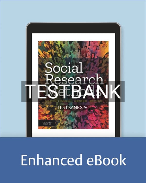 Test Bank for Social Research Methods 1st US Edition by Bryman cover