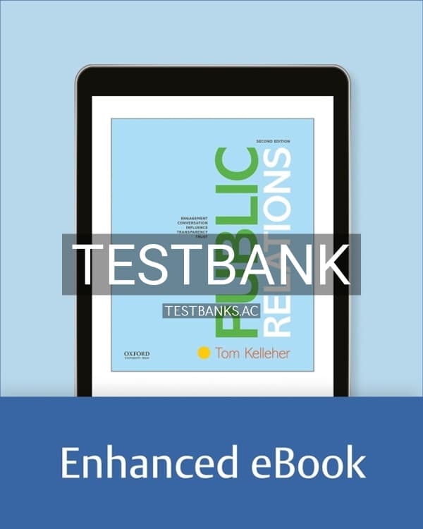 Test Bank for Public Relations 2nd US Edition by Kelleher cover