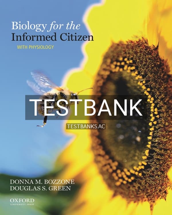 Test Bank for Biology for the Informed Citizen with Physiology 1st US Edition by Bozzone cover