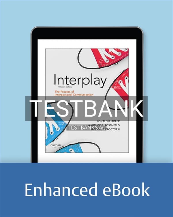 Test Bank for Adler Interplay 15th US Edition by Adler cover
