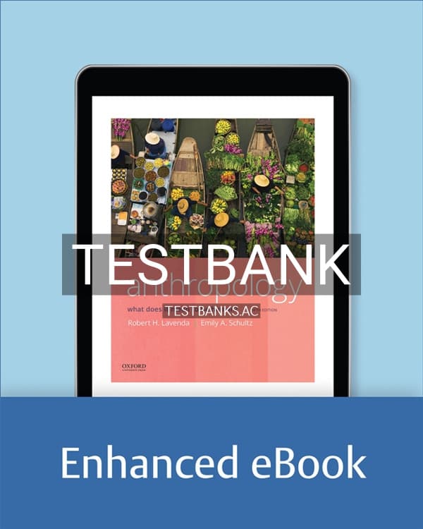 Test Bank for Anthropology What Does it Mean to Be Human? 5th US Edition by Lavenda cover