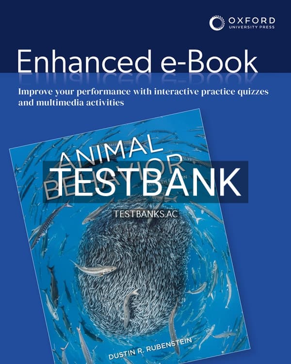 Test Bank for Animal Behavior 12th US Edition by Rubenstein cover