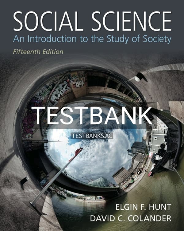 Test Bank for Social Science 15th US Edition by Hunt cover