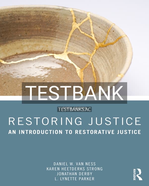 Test Bank for Restoring Justice 6th US Edition by Van Ness cover