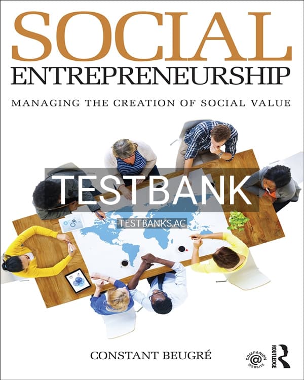 Test Bank for Social Entrepreneurship 1st US Edition by Beugré cover