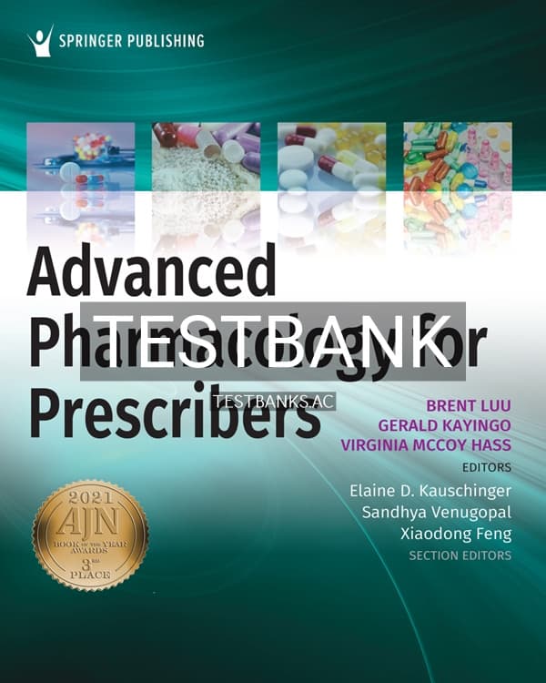 Test Bank for Advanced Pharmacology for Prescribers 1st US Edition by Luu cover