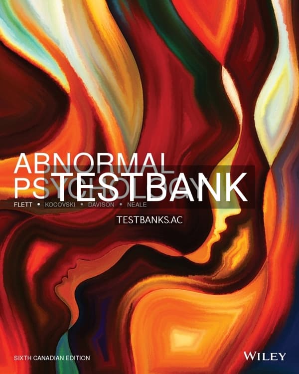 Test Bank for Abnormal Psychology 6th CA Edition by Flett cover
