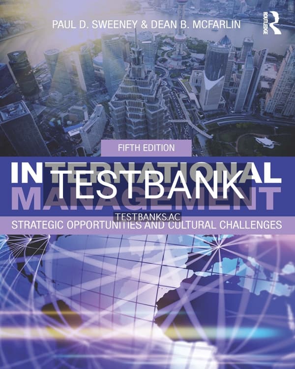 Test Bank for International Management 5th US Edition by Sweeney cover
