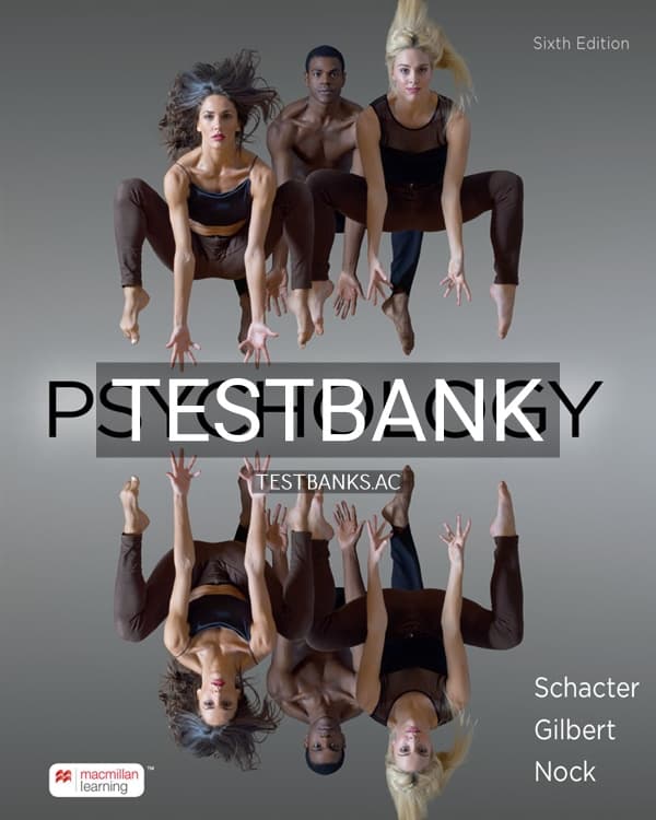 Test Bank for Psychology 6th US Edition by Schacter cover