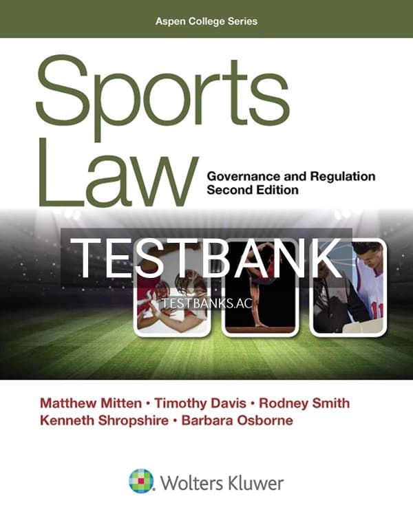 Test Bank for Sports Law 2nd US Edition by Mitten cover
