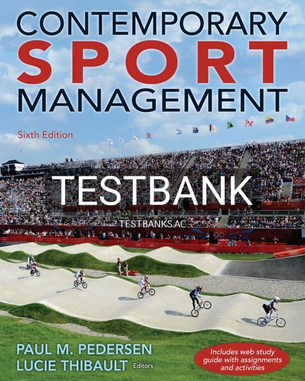 Test Bank for Contemporary Sport Management 6th US Edition by Pedersen cover