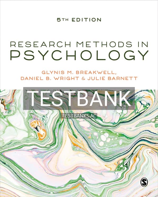 Test Bank for Research Methods in Psychology 5th US Edition by Breakwell cover