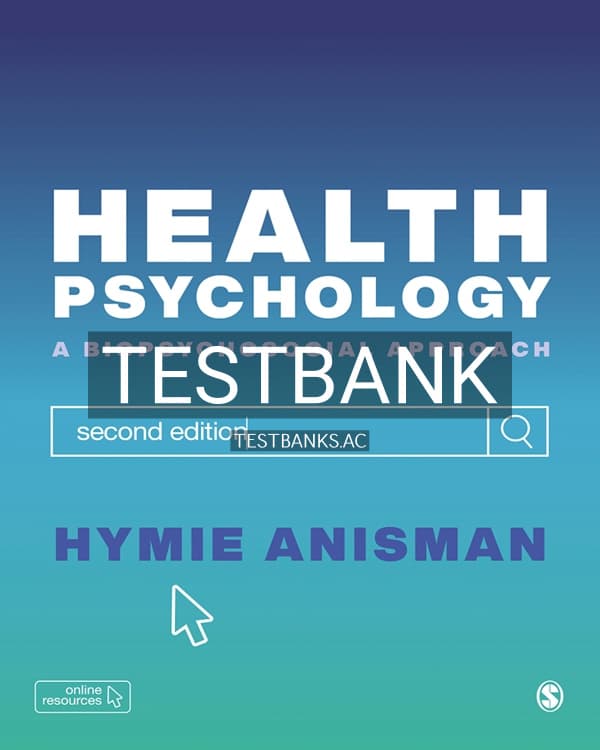 Test Bank for Health Psychology 2nd US Edition by Anisman cover