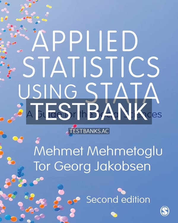 Test Bank for Applied Statistics Using Stata 2nd US Edition by Mehmetoglu cover