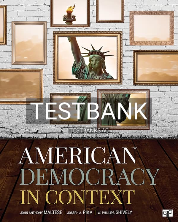 Test Bank for American Democracy in Context 1st US Edition by Maltese cover