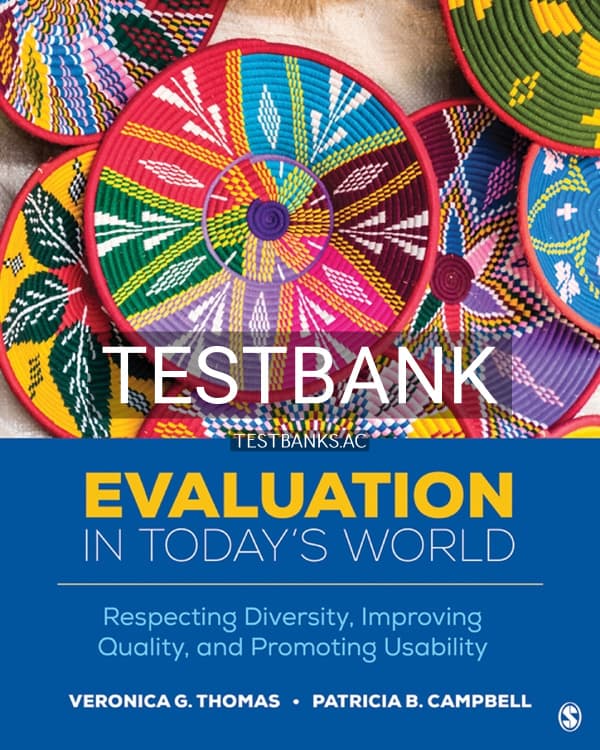 Test Bank for Evaluation in Todays World 1st US Edition by Thomas cover