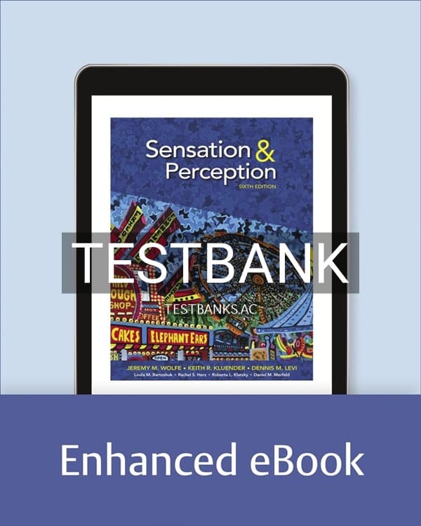 Test Bank for Sensation and Perception 6th US Edition by Wolfe cover