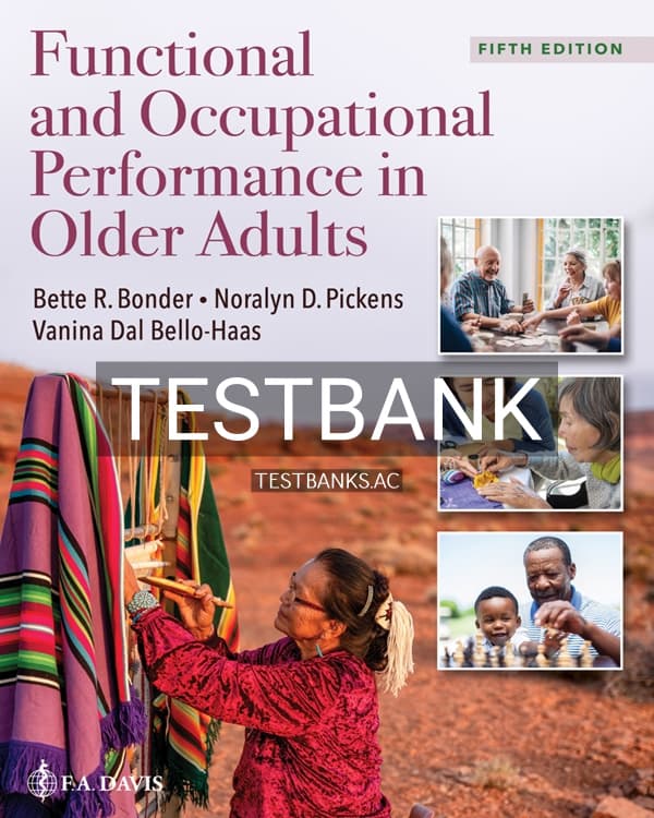 Test Bank for Functional Performance in Older Adults 5th US Edition by Bonder cover