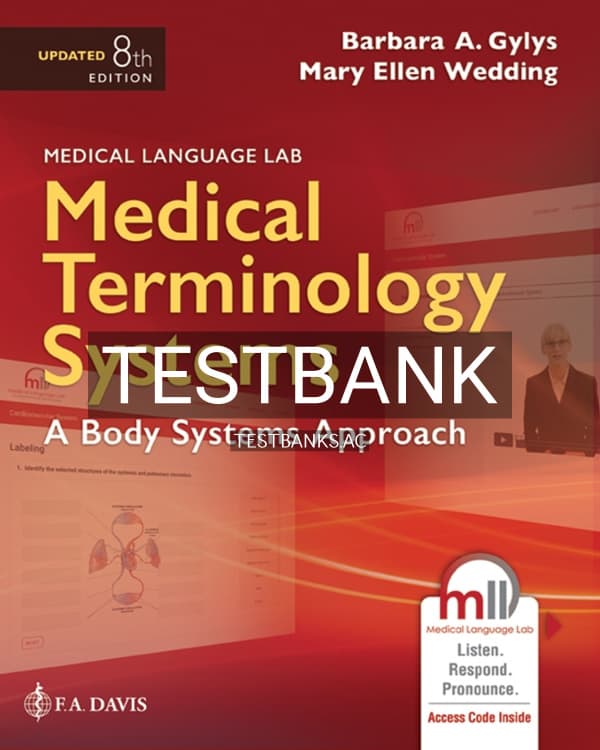 Test Bank for Medical Terminology Systems, Updated edition 8th US Edition by Gylys cover