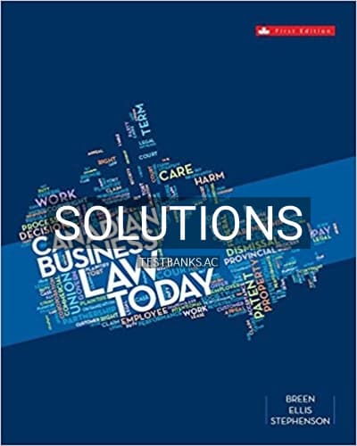 Solutions for Canadian Business Law Today 1st Edition by Breen cover