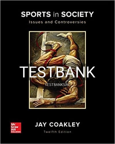 Test Bank for Sports in Society 12th Edition by Coakley cover