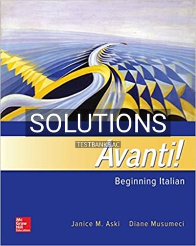 Solutions for Avanti Beginning Italian 4th Edition by Aski cover