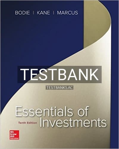 Test Bank for Essentials of Investments 10th Edition by Bodie cover