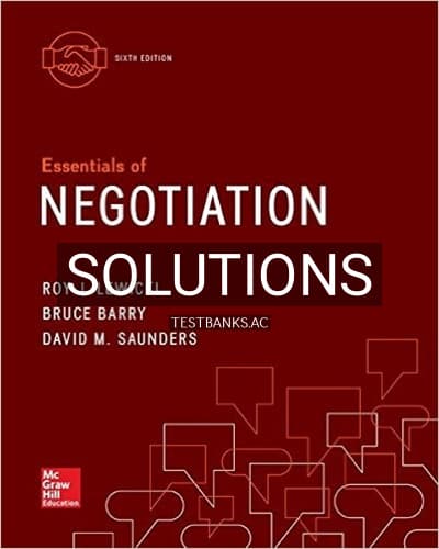 Solutions for Essentials of Negotiation 6th Edition by Lewicki cover