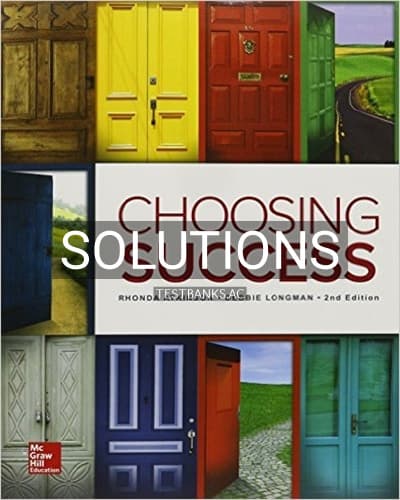 Solutions for Choosing Success 2nd Edition by Atkinson cover